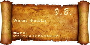 Veres Benáta névjegykártya